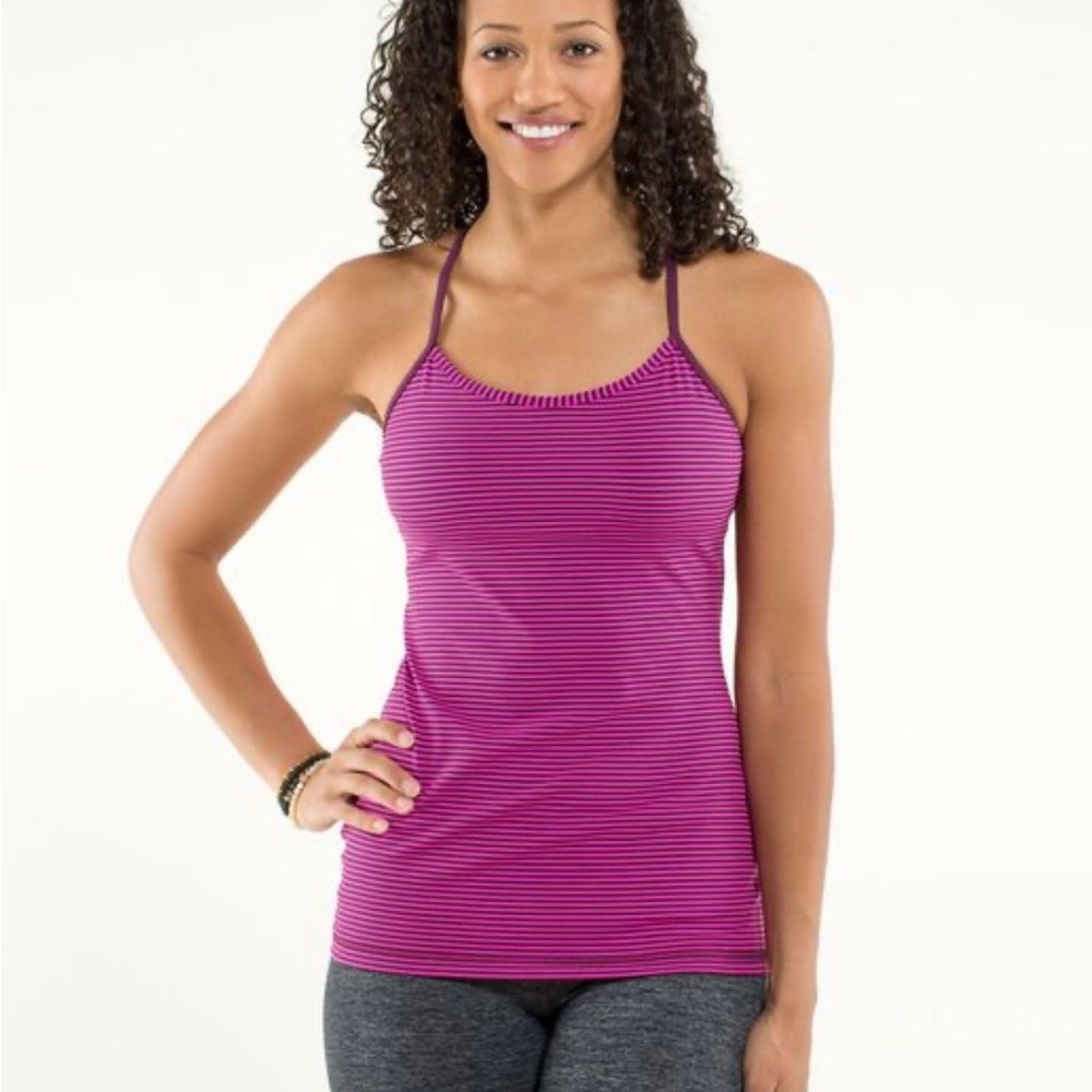 lululemon athletica Pink Striped Camisole